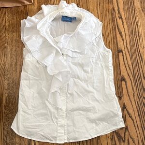 Simply Vera Vera Wang White Ruffled Blouse